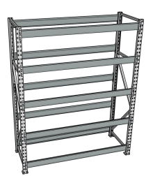 Стеллаж грузовой СГР 2500x1500x600 5 полок (без настила) Стеллаж грузовой СГР 2500x1500x600 5 полок (без настила)