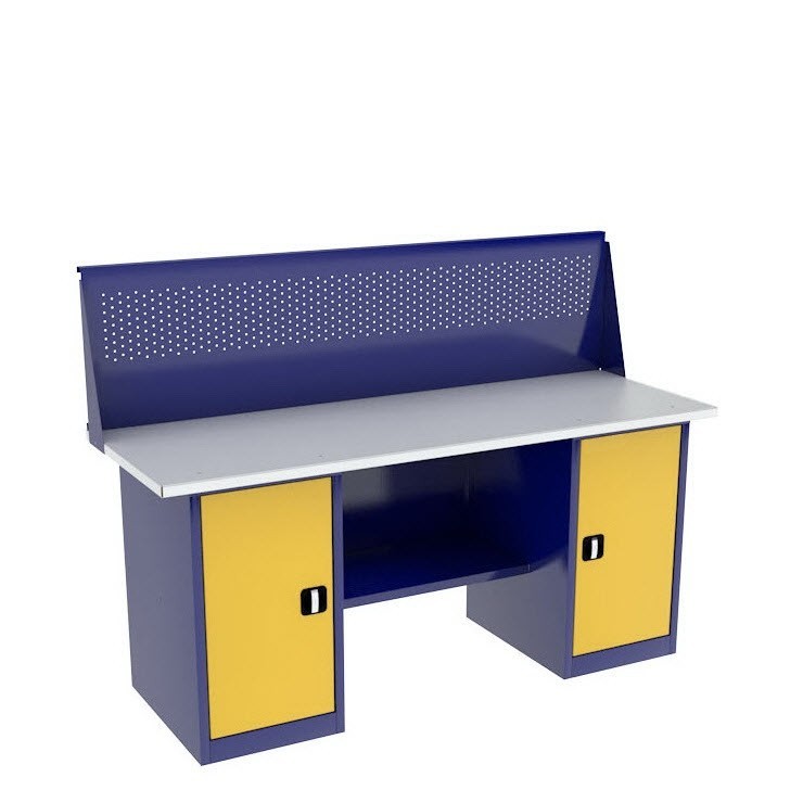 Верстак двухтумбовый ВП-5/1,6 с экраном купить в Калуге Верстак двухтумбовый ВП-5/1,6 с экраном купить в Калуге