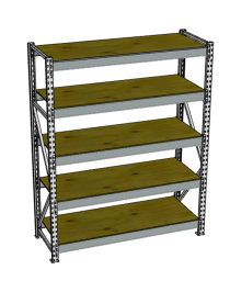 Стеллаж грузовой СГР 2000x1800x400 5 полок (фанера)