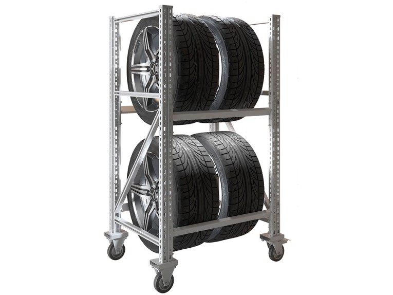 Стеллаж MS PRO 1350/781X606 передвижной для хранения до 4 шин купить в Калуге