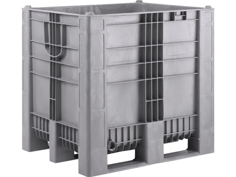 BoxPallet 1200х1000х1140 сплошной, на 3-х полозьях серый купить в Калуге