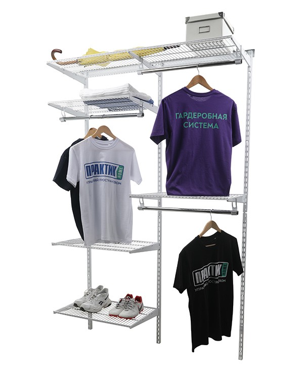 Гардеробная система Практик Home Optima G120 белая купить в Калуге