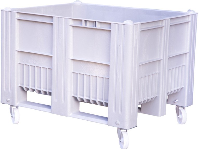 BoxPallet 1200x1000x900 мм сплошной на колесах серый купить в Калуге