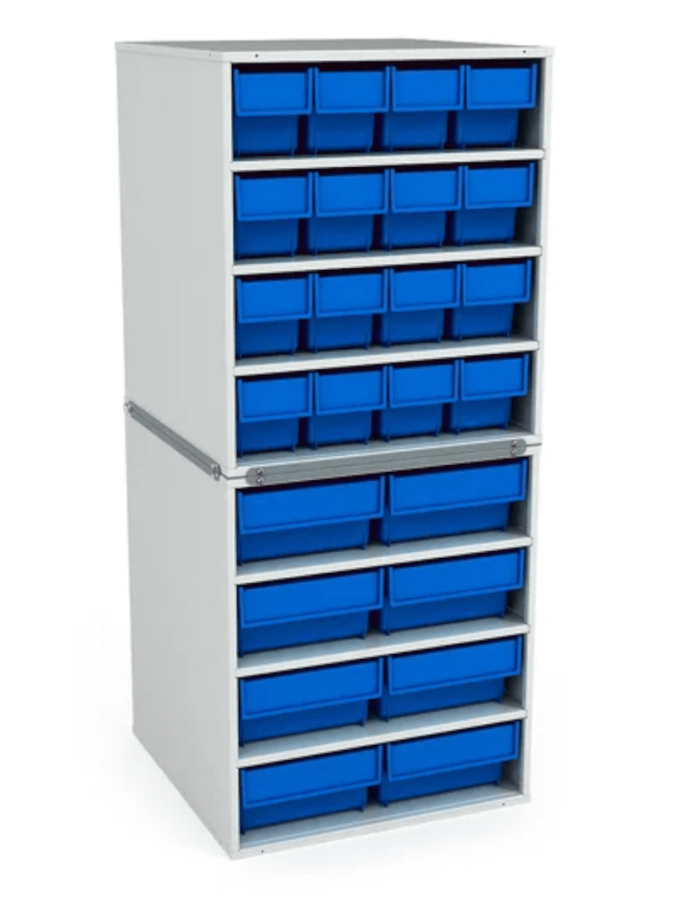 Стационарная кассетница ДиКом (на 2 яруса) с синими ящиками купить в Калуге Стационарная кассетница ДиКом (на 2 яруса) с синими ящиками купить в Калуге