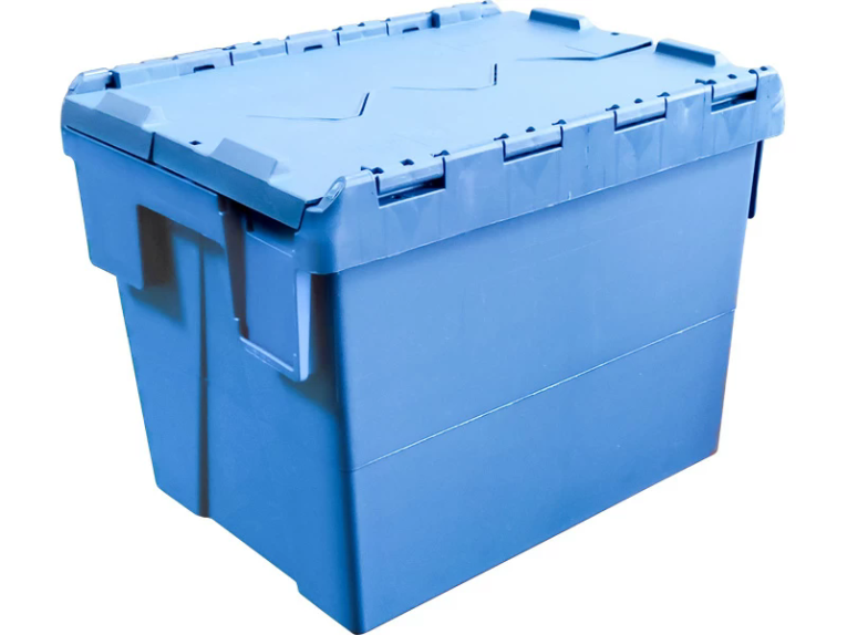 Ящик 400х300х306 сплошной, с крышкой синий купить в Калуге Ящик 400х300х306 сплошной, с крышкой синий купить в Калуге