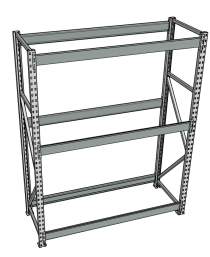 Стеллаж грузовой СГР 2500x1800x600 3 полки (без настила)