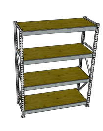 Стеллаж грузовой СГР 2500x2100x500 4 полки (фанера)