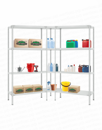 Стеллаж угловой 2000х1800х1800 (4 яруса глубиной 600мм) Стеллаж угловой 2000х1800х1800 (4 яруса глубиной 600мм)