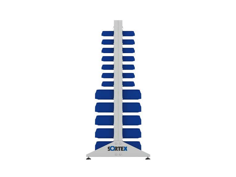 Стеллаж для пластиковых лотков SORTEX двухсторонний 1800x1000x800.04 купить в Калуге Стеллаж для пластиковых лотков SORTEX двухсторонний 1800x1000x800.04 купить в Калуге