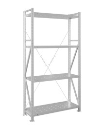 Стеллаж MS U 2500x1200x400 4 полки (350 кг, перф) Стеллаж MS U 2500x1200x400 4 полки (350 кг, перф)
