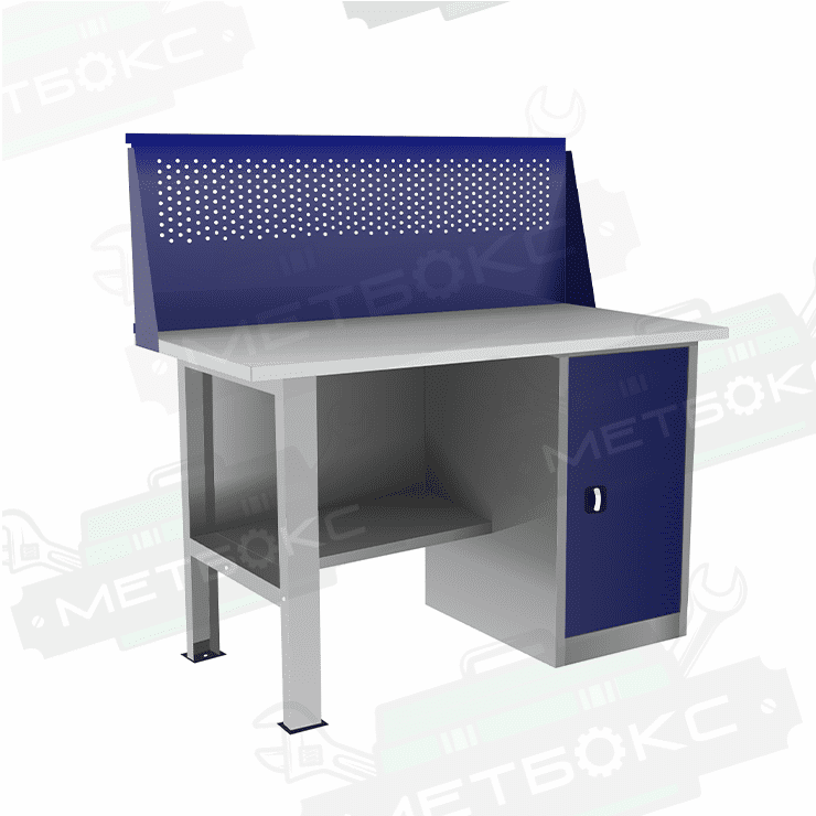 Однотумбовый слесарный верстак ВП-2/1,2 с экраном купить в Калуге Однотумбовый слесарный верстак ВП-2/1,2 с экраном купить в Калуге