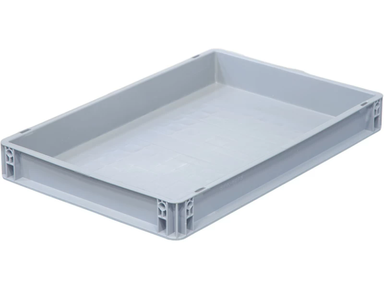 Ящик 600х400х75 сплошной, усиленное дно, цв. серый купить в Калуге Ящик 600х400х75 сплошной, усиленное дно, цв. серый купить в Калуге